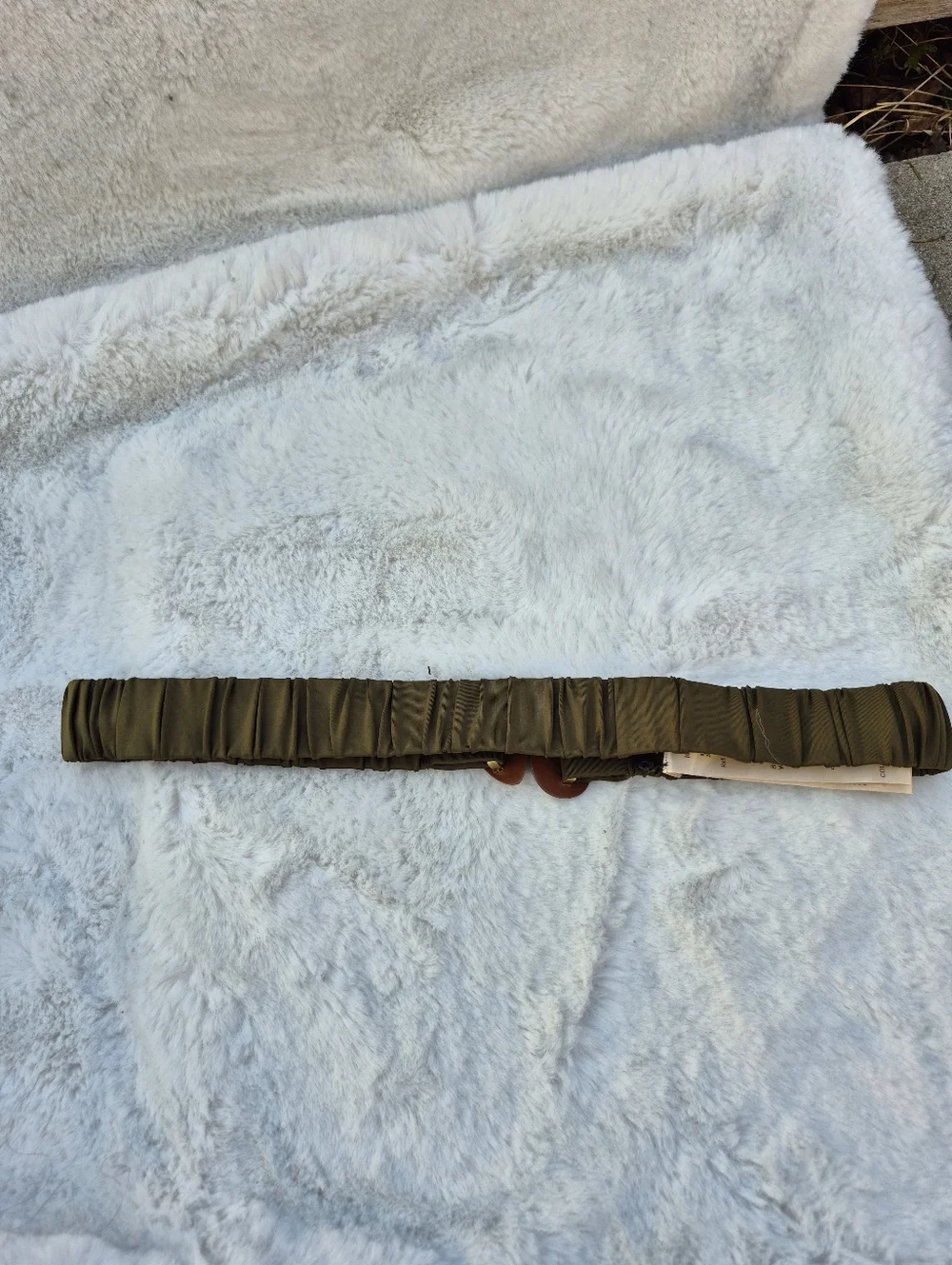 Johanna Ortiz Olive Weave Shell Belt Women Size Medium Resort Wear Designer - Picture 3 of 5